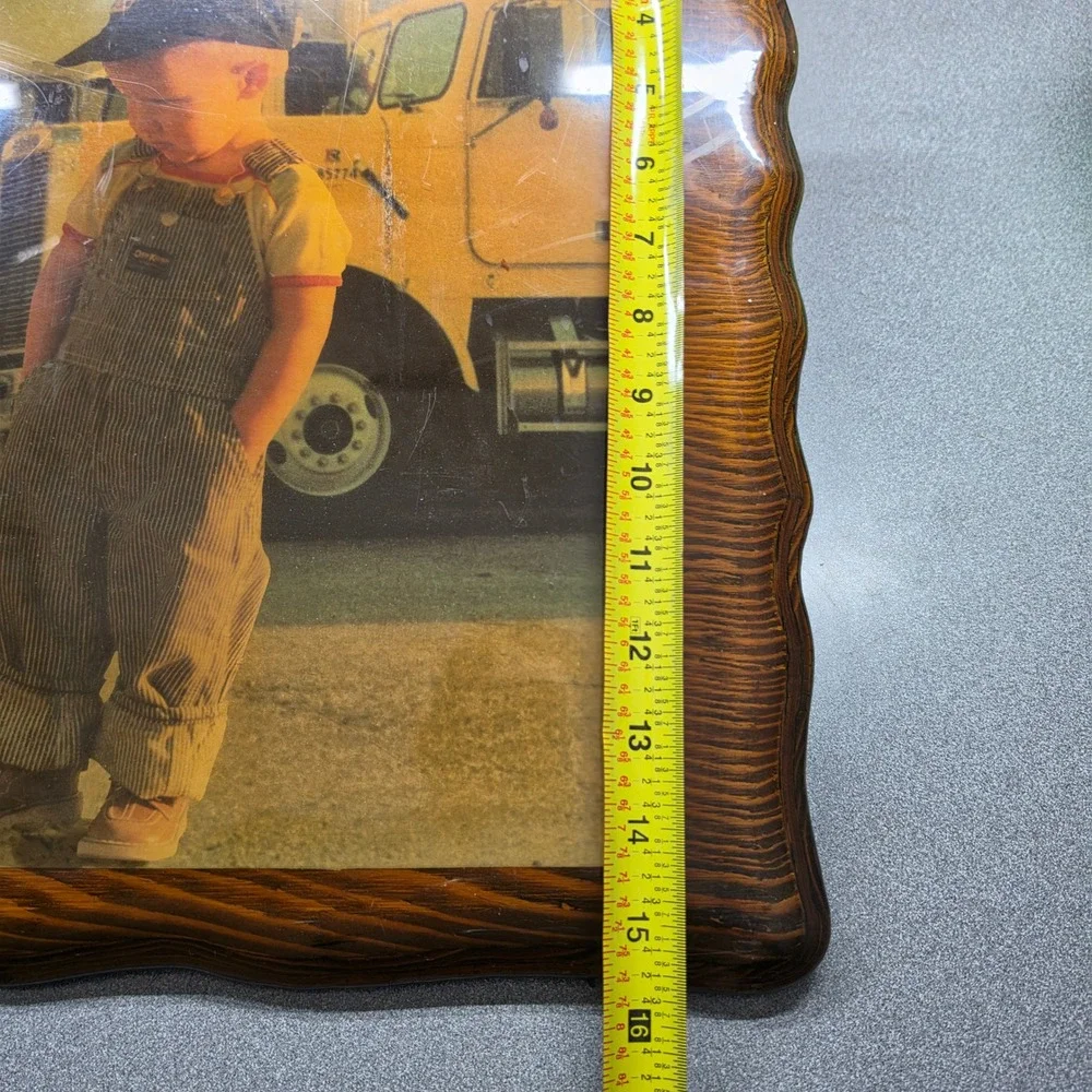 Vintage OshKosh B'Gosh Trucking‎ Wall Plaque Large Wood Decoupage Art